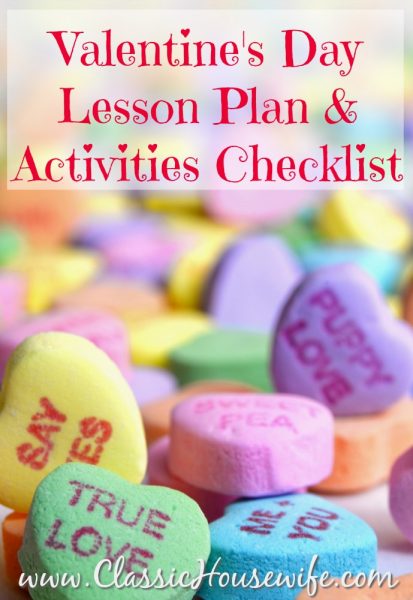 Valentines Day Lesson Plan and Activities Checklist