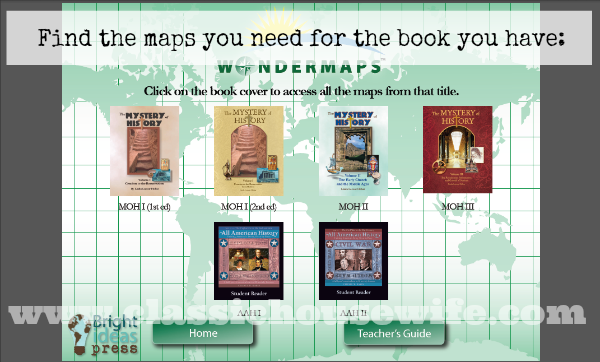 WonderMaps for Mystery of History or All American History Bright Ideas Press