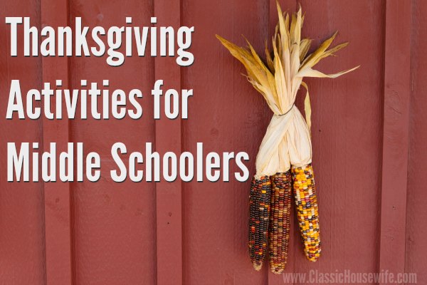 Thanksgiving activities for middle schoolers.