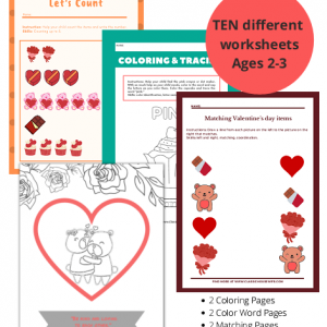 Valentine's Day Preschool Worksheet Set
