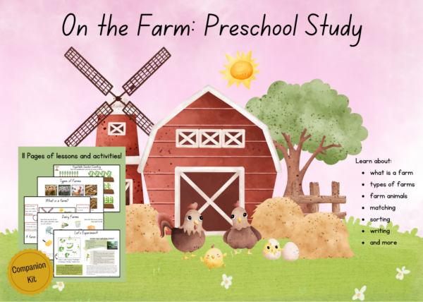 preschool farm study set