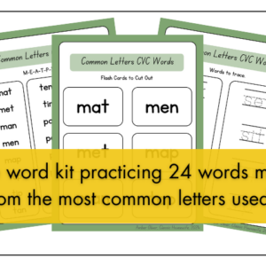 free word kit most frequently used letters