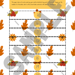 Thanksgiving Paper Chaing Countdown