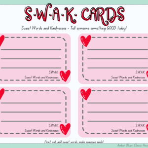 free printable love notes for sweet words and kindnesses SWAK